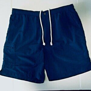 Tommy Bahama Men Swimming Shorts Navy Blue Drawstring 5 Pockets  Size L